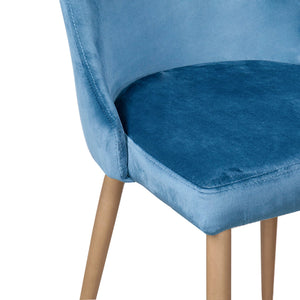 Worldwide Home Furnishings Carmilla-side Chair – Luxurious Comfort And Elegant Design For Dining Or Guest Rooms, Stylish Accent Blue,Aged Gold Velvet,Metal 202-353blu