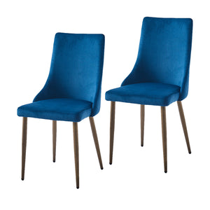 Worldwide Home Furnishings Carmilla-side Chair – Luxurious Comfort And Elegant Design For Dining Or Guest Rooms, Stylish Accent Blue,Aged Gold Velvet,Metal 202-353blu