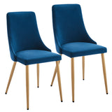 !nspire Carmilla Side Chair Blue/Aged Gold Velvet/Metal