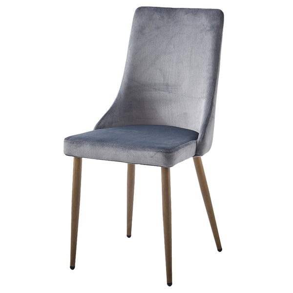 Worldwide Home Furnishings Carmilla-side Chair – Luxurious Comfort And Elegant Design For Dining Or Guest Rooms, Stylish Accent Grey,Aged Gold Velvet,Metal 202-353gy