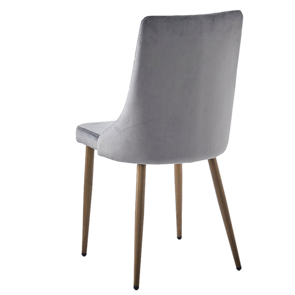 Worldwide Home Furnishings Carmilla-side Chair – Luxurious Comfort And Elegant Design For Dining Or Guest Rooms, Stylish Accent Grey,Aged Gold Velvet,Metal 202-353gy
