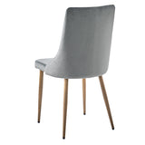 !nspire Carmilla Side Chair Grey/Aged Gold Velvet/Metal