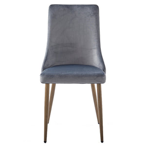 Worldwide Home Furnishings Carmilla-side Chair – Luxurious Comfort And Elegant Design For Dining Or Guest Rooms, Stylish Accent Grey,Aged Gold Velvet,Metal 202-353gy