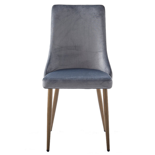 Worldwide Home Furnishings Carmilla-side Chair – Luxurious Comfort And Elegant Design For Dining Or Guest Rooms, Stylish Accent Grey,Aged Gold Velvet,Metal 202-353gy