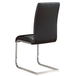 Worldwide Home Furnishings Maxim-side Chair - Stylish Contemporary Design With Comfortable Faux Leather And Metal Frame Black,Chrome Faux Leather,Metal 202-489bk