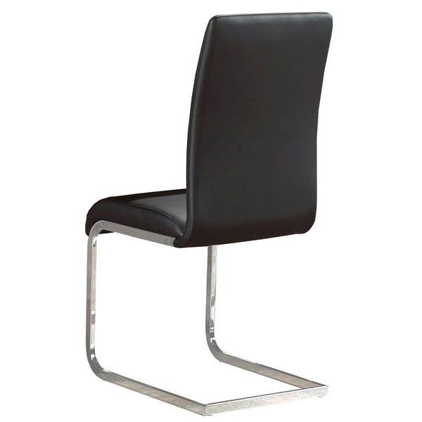 Worldwide Home Furnishings Maxim-side Chair - Stylish Contemporary Design With Comfortable Faux Leather And Metal Frame Black,Chrome Faux Leather,Metal 202-489bk