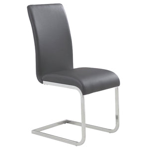 Worldwide Home Furnishings Maxim-side Chair In Grey - Stylish Contemporary Design With Comfort, Perfect For Dining Or Accent Use Grey,Chrome Faux Leather,Metal 202-489gy