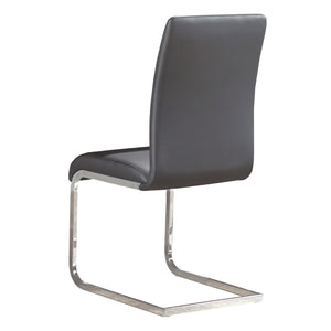 Worldwide Home Furnishings Maxim-side Chair In Grey - Stylish Contemporary Design With Comfort, Perfect For Dining Or Accent Use Grey,Chrome Faux Leather,Metal 202-489gy