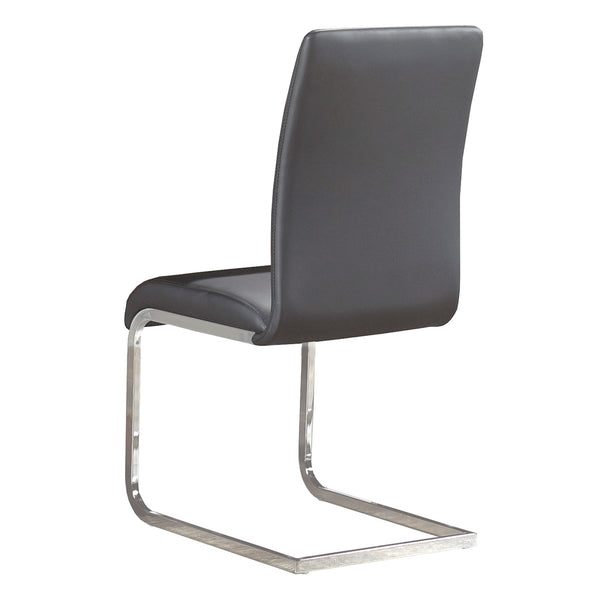 Worldwide Home Furnishings Maxim-side Chair In Grey - Stylish Contemporary Design With Comfort, Perfect For Dining Or Accent Use Grey,Chrome Faux Leather,Metal 202-489gy
