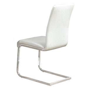 Worldwide Home Furnishings Maxim-side Chair - Stylish Contemporary Design With Comfortable Faux Leather And Metal Frame White,Chrome Faux Leather,Metal 202-489wt