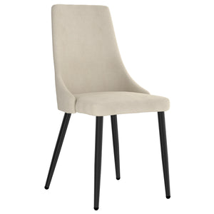 Worldwide Home Furnishings Venice-side Chair In Beige - Mid-century Modern Elegance With Textured Upholstery & Versatile Style Beige,Black Fabric,Metal 202-536beg