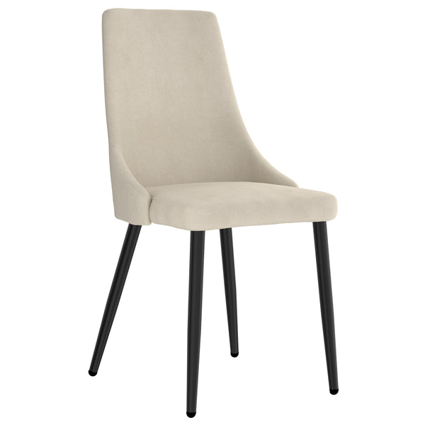Worldwide Home Furnishings Venice-side Chair In Beige - Mid-century Modern Elegance With Textured Upholstery & Versatile Style Beige,Black Fabric,Metal 202-536beg