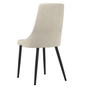 Worldwide Home Furnishings Venice-side Chair In Beige - Mid-century Modern Elegance With Textured Upholstery & Versatile Style Beige,Black Fabric,Metal 202-536beg