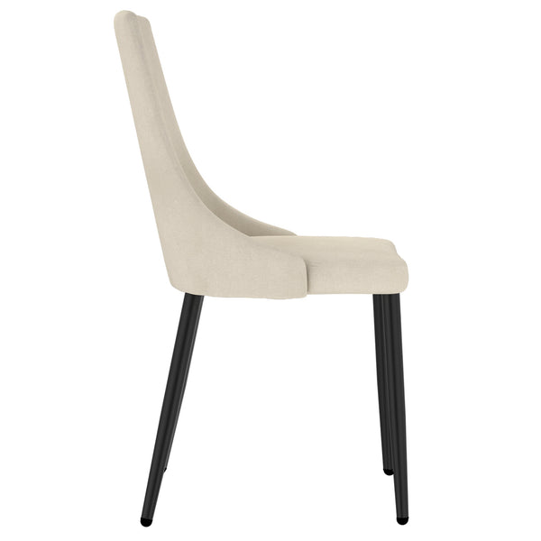 Worldwide Home Furnishings Venice-side Chair In Beige - Mid-century Modern Elegance With Textured Upholstery & Versatile Style Beige,Black Fabric,Metal 202-536beg