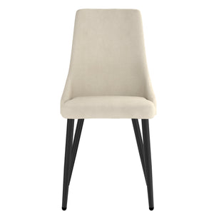 Worldwide Home Furnishings Venice-side Chair In Beige - Mid-century Modern Elegance With Textured Upholstery & Versatile Style Beige,Black Fabric,Metal 202-536beg