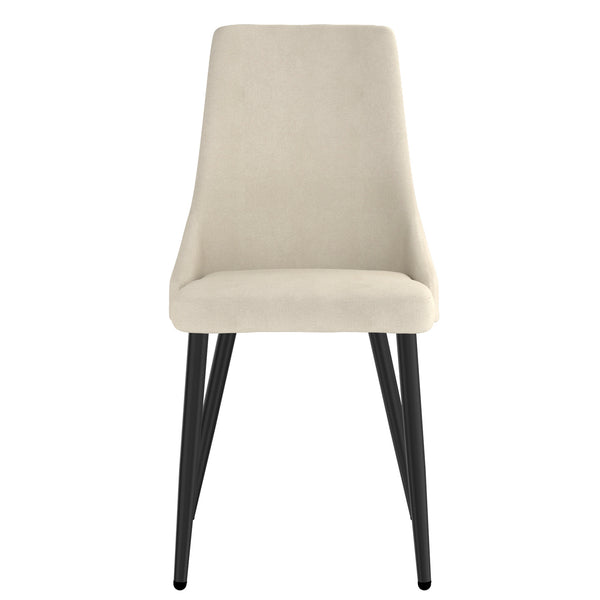 Worldwide Home Furnishings Venice-side Chair In Beige - Mid-century Modern Elegance With Textured Upholstery & Versatile Style Beige,Black Fabric,Metal 202-536beg