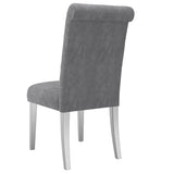 !nspire Chloe Side Chair Grey Grey/Silver Velvet/Stainless Steel