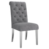 !nspire Chloe Side Chair Grey Grey/Silver Velvet/Stainless Steel