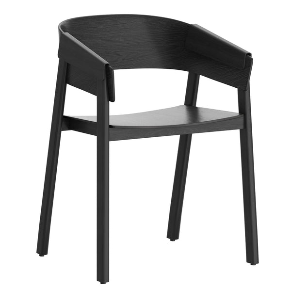 Worldwide Home Furnishings Mateo-contract Mid-century Modern Chair – Sturdy Oak Construction With Stylish Curved Back Support Black Solid Wood,Oak Veneer 202-563blk