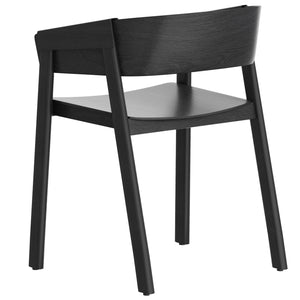 Worldwide Home Furnishings Mateo-contract Mid-century Modern Chair – Sturdy Oak Construction With Stylish Curved Back Support Black Solid Wood,Oak Veneer 202-563blk