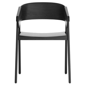 Worldwide Home Furnishings Mateo-contract Mid-century Modern Chair – Sturdy Oak Construction With Stylish Curved Back Support Black Solid Wood,Oak Veneer 202-563blk