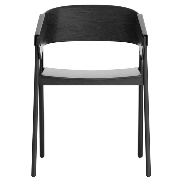 Worldwide Home Furnishings Mateo-contract Mid-century Modern Chair – Sturdy Oak Construction With Stylish Curved Back Support Black Solid Wood,Oak Veneer 202-563blk