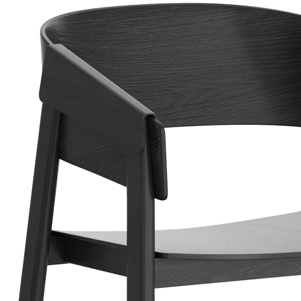 Worldwide Home Furnishings Mateo-contract Mid-century Modern Chair – Sturdy Oak Construction With Stylish Curved Back Support Black Solid Wood,Oak Veneer 202-563blk