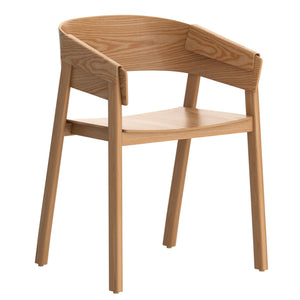 Worldwide Home Furnishings Mateo-contract Mid-century Modern Chair – Sturdy Oak Construction With Stylish Curved Back Support Natural Solid Wood,Oak Veneer 202-563nat