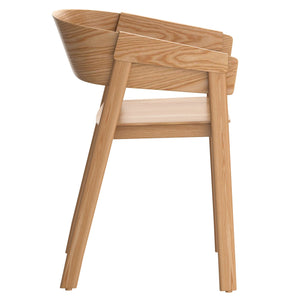 Worldwide Home Furnishings Mateo-contract Mid-century Modern Chair – Sturdy Oak Construction With Stylish Curved Back Support Natural Solid Wood,Oak Veneer 202-563nat