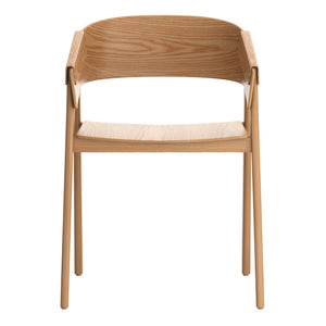 Worldwide Home Furnishings Mateo-contract Mid-century Modern Chair – Sturdy Oak Construction With Stylish Curved Back Support Natural Solid Wood,Oak Veneer 202-563nat