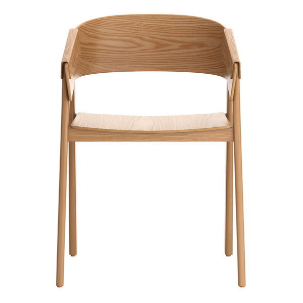 Worldwide Home Furnishings Mateo-contract Mid-century Modern Chair – Sturdy Oak Construction With Stylish Curved Back Support Natural Solid Wood,Oak Veneer 202-563nat