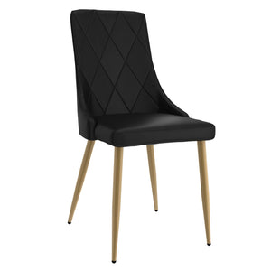 !nspire Antoine Side Chair Black/Aged Gold Faux Leather/Metal