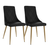 !nspire Antoine Side Chair Black/Aged Gold Faux Leather/Metal