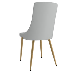 Worldwide Home Furnishings Antoine-side Chair - Elegant Faux Leather Upholstered Design With Curved Wood Frame And Metal Legs Light Grey,Aged Gold Faux Leather,Metal 202-573lg
