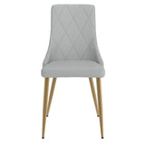 !nspire Antoine Side Chair Light Grey/Aged Gold Faux Leather/Metal