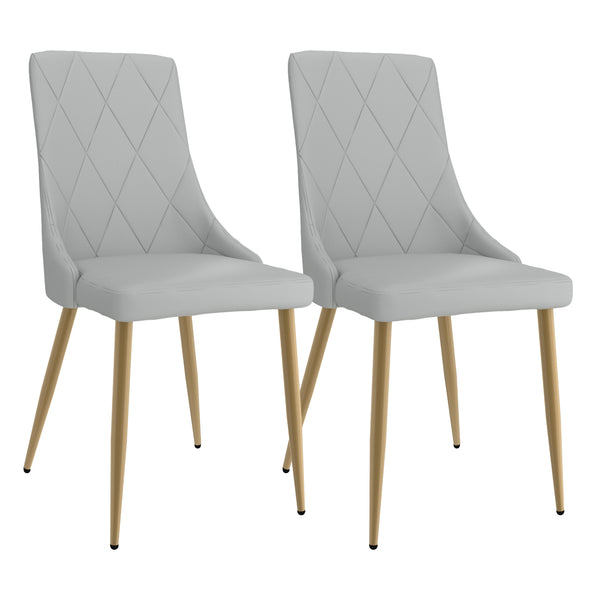 Worldwide Home Furnishings Antoine-side Chair - Elegant Faux Leather Upholstered Design With Curved Wood Frame And Metal Legs Light Grey,Aged Gold Faux Leather,Metal 202-573lg
