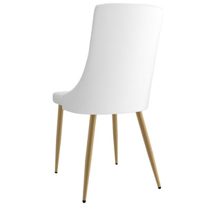 Worldwide Home Furnishings Antoine-side Chair - Elegant Faux Leather Upholstered Design With Curved Wood Frame And Metal Legs White,Aged Gold Faux Leather,Metal 202-573wt