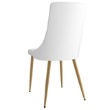 !nspire Antoine Side Chair White/Aged Gold Faux Leather/Metal