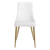 !nspire Antoine Side Chair White/Aged Gold Faux Leather/Metal