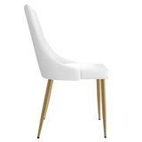 !nspire Antoine Side Chair White/Aged Gold Faux Leather/Metal