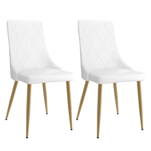 Worldwide Home Furnishings Antoine-side Chair - Elegant Faux Leather Upholstered Design With Curved Wood Frame And Metal Legs White,Aged Gold Faux Leather,Metal 202-573wt