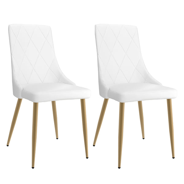 Worldwide Home Furnishings Antoine-side Chair - Elegant Faux Leather Upholstered Design With Curved Wood Frame And Metal Legs White,Aged Gold Faux Leather,Metal 202-573wt