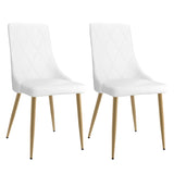 !nspire Antoine Side Chair White/Aged Gold Faux Leather/Metal