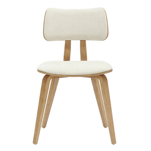 Worldwide Home Furnishings Zuni-side Chair - Elegant Beige Fabric, Mid-century Modern Design For Dining Rooms Or Casual Spaces Beige,Natural Fabric,Bentwood 202-581bg