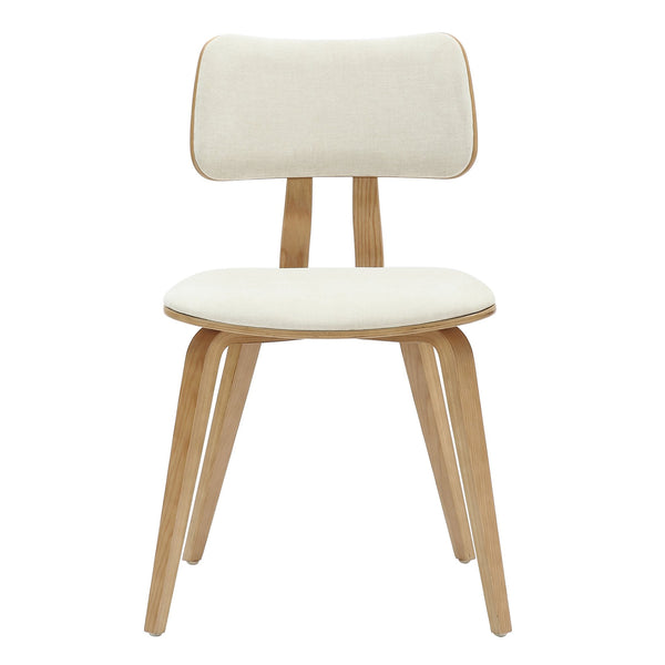 Worldwide Home Furnishings Zuni-side Chair - Elegant Beige Fabric, Mid-century Modern Design For Dining Rooms Or Casual Spaces Beige,Natural Fabric,Bentwood 202-581bg