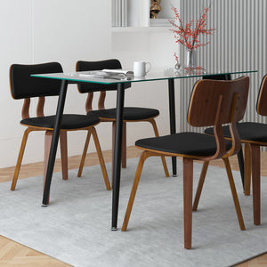 Worldwide Home Furnishings Zuni-side Dining Chair - Mid-century Modern Design With Stylish Faux Leather Upholstery For Any Space Black,Walnut Faux Leather,Bentwood 202-581pubk