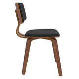 !nspire Zuni Side Chair Pu Black/Walnut Faux Leather/Bentwood