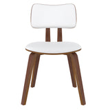 !nspire Zuni Side Chair Pu White/Walnut Faux Leather/Bentwood