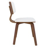 !nspire Zuni Side Chair Pu White/Walnut Faux Leather/Bentwood