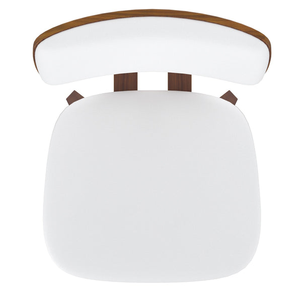 Worldwide Home Furnishings Zuni-side Dining Chair - Mid-century Modern Design With Stylish Faux Leather Upholstery For Any Space White,Walnut Faux Leather,Bentwood 202-581puwt